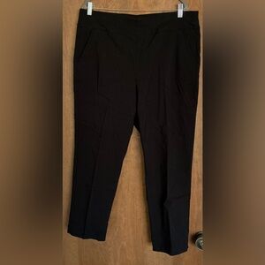 Women's ALLISON DALEY PLUS Black Elastic Waist Cotton Blend Pants Size 18WS